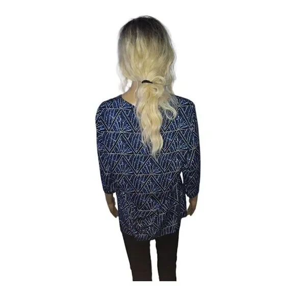 Alia blue pattern  top - Picture 5 of 6